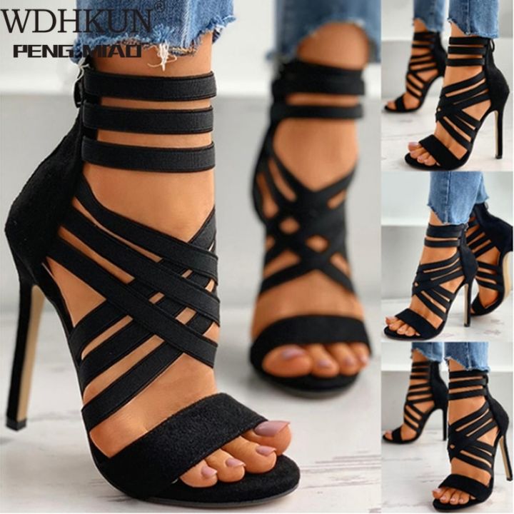 Pumps Women Shoes High Heels Women Sandals 2021 Zipper New Fashion Summer High Heels Ladies Peep Toe Shoes Women Pumps