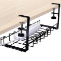 Under Desk Cable Management Tray Expandable Data Cable Storage Rack Socket Holder Wire Cord Power Strip Adapter Organizer Shelf.