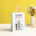 Paper Gift Bag Kraft Paper Bag Foil Print Bag Happy Birthday Bag Christmas Party Bag. 