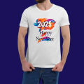 HAPPY NEW YEAR 2025 New Design Casual Half Sleeve T-Shirt For Men's. 