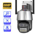 4MP Dual Mirror 8MP Security IP Camera Wireless Zoom Automatic Tracking Human Body Detection Night Vision Bidirectional Audio APP Remote Monitoring. 