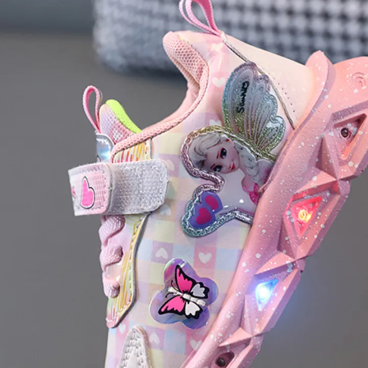 Disney%20Girls'%20Casual%20Shoes%20Led%20Light%20Shoe%20Leather%20Fashionable%20Children's%20Sports%20Frozen%20Princess%20Elsa%20Pink%20Purple%20Shoes%20Sneakers%20-%20Image%205