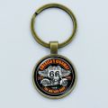 Vintage ROUTE 66 Keychain Motorcycle Car Keyring Handmade Glass Cabochon Key Chain Holder Women Men Jewelry Gift. 