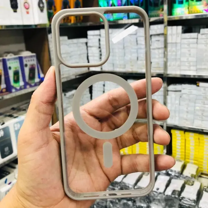 for Apple iPhone 15 Pro Max Natural Titanium Magsafe case Charger supported Slim Clear transparent Silicone Back Cover case - Phone Back Cover