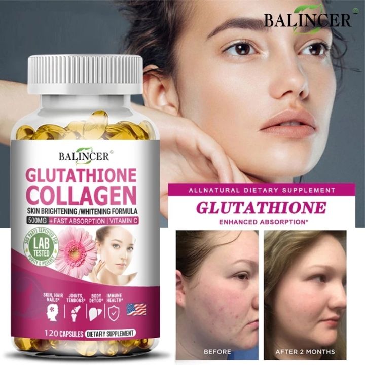 balincer collagen glutathione Balincer Glutathione Whitening Capsules, Collagen - Anti-aging, Immune  Support, Improve Skin, Hair, Nails
