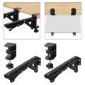 2x Under Desk Keyboard Tray Foldable Brackets Desk Extender Desktop Extension Shelf Clamp 9x4.3cm.