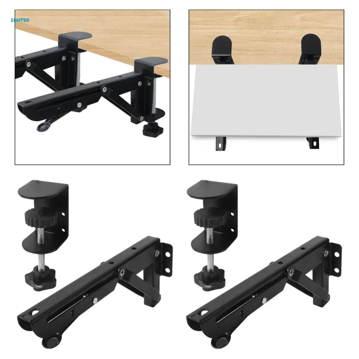 2x%20Under%20Desk%20Keyboard%20Tray%20Foldable%20Brackets%20Desk%20Extender%20Desktop%20Extension%20Shelf%20Clamp%209x4.3cm%20-%20Image%206
