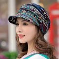 New Cool Women Warm Vintage Floral Caps Hat Female Autumn Winter Lady Baseball Cap Hat For Women Dropshipping. 