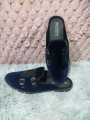 Velvet Fabrics Half Shoe Black Color For Men.