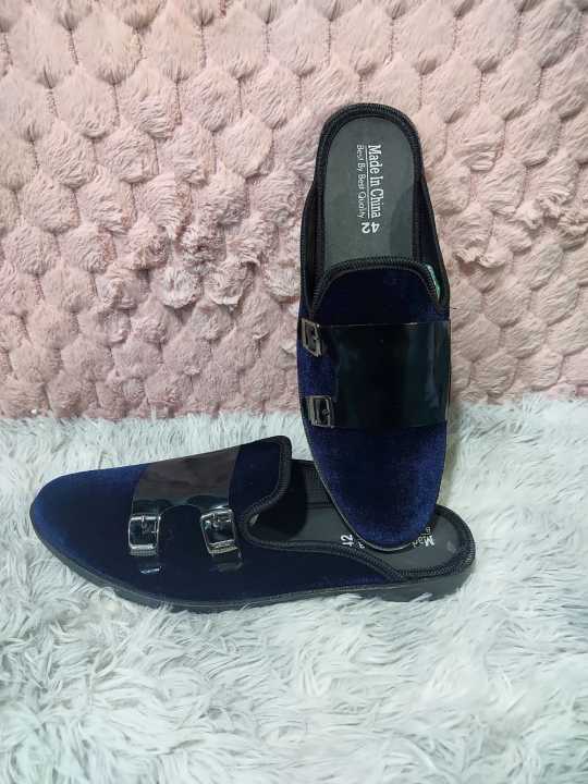 Velvet%20Fabrics%20Half%20Shoe%20Black%20Color%20For%20Men%20-%20Image%202