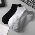 5 Pairs Unisex Socks Low Cut Breathable Business Boat Sock Solid Color Comfortable Ankle Casual White Black Summer Men Business.