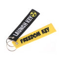 1Pc Freedom Key Laugh Key Striped Embroidery Key Ring For Motorcycle Car Keyring Tag Jewelry Keychains Embroidered Keychain ANLAN.