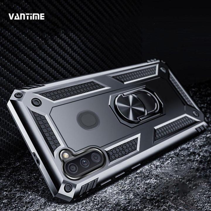 Vantime for Samsung Galaxy A11 M11 Hard Case Hybrid Cover Stand Holder Casing