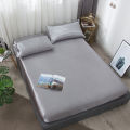 GC Full Fitted Solid Color Bed Sheet Ice Silk Bed Cover Breathable Soft Comfortable Bed Set size specifications.