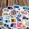 【Alizeker Mall】24PCS Lovely Camera Waterproof Skateboard Suitcase Guitar Laptop Phone Diary Sticker Kids Gift Stickers Toy. 