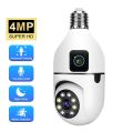 Dual Lens Bulb V380 PRO WIFI IP Camera Night Vision Two-way Voice Home WIFI IP Security Camera. 