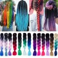 Kanekalon Jumbo Braid Hair 24inch Crotchet Braids Pure Color Expression Braiding Hair Black Blond Pink. 