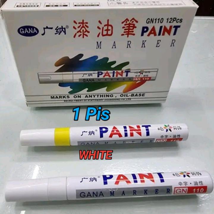 White Colour Waterproof Permanent Pen Car Tyre Tire Tread CD Paint Markers Graffiti Oily Marker Pen For Car Tyre Tread CD Metal Wood Wall