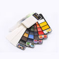 Superior Solid Water Colour Cake Pigmented 25 Color Set With Water Brush Pen Foldable Travel Watercolor Painting Set.