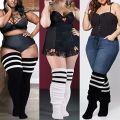 Plus Size Women Thigh High Winter Socks for Thick Thighs-Extra Long Over the Knee Stockings-Leg Warmer Boot Sock with Thigh Belt.