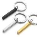 Personalize Keychains 3D Bar Stainless Steel Keyrings 4 Sides Engrave Text Name Date Logo Custom Key Chains Rings Love Gift P039. 