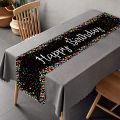Black Gold Birthday Table Runner Table Cover Happy Birthday Party Decorations For Kids Adults Home 1st Bithday Table Decor.