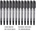 Dual Tip Waterproof Permanent Marker 12 Pcs BLACK. 