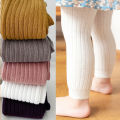 Baby Girls Leggings Newborn Spring Autumn Tights Solid Color Cotton Pants Toddler Kids Stretch Ribbed Leggings Clothes 0-5 Year. 