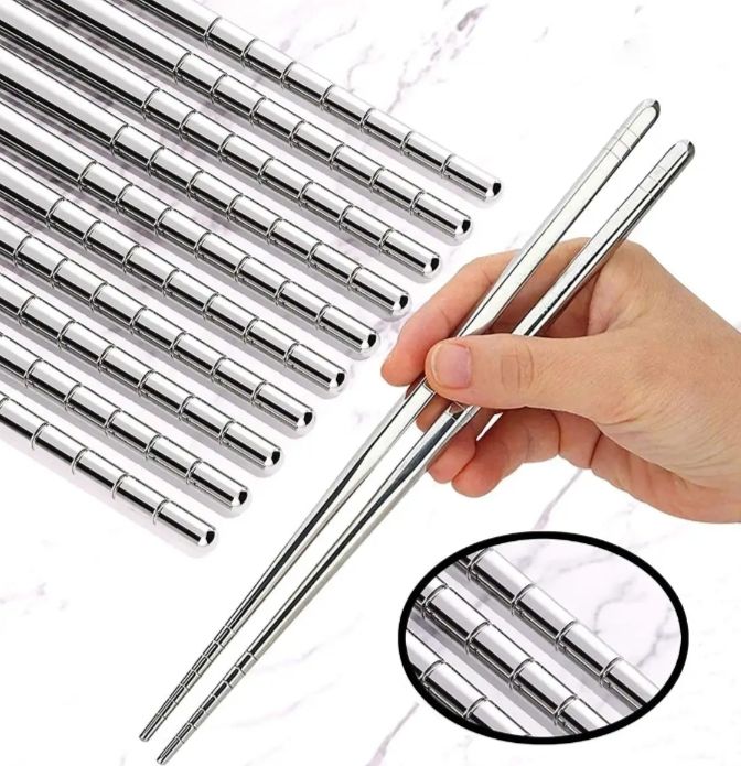 Stainless Steel Chopstick 2 Pcs (japanese/ chinese/ Korean)