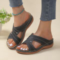 Sandals Women 2023 New Summer Shoes Women Elegant Low Heels Sandals Summer Slippers Zapatos Mujer Wedge Heeled Sandals Female.