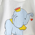 Elegantstunning Kids Summer Tank Tops Round Neck Cotton Breathable Cartoon Animal Printing Vest For 1-6 Years Old Boys Girls. 