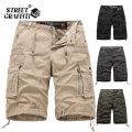 2022 New Spring Men Cotton Cargo Shorts Clothing Summer Casual Breeches Bermuda Fashion Beach Dropshipping Denim Cargo Short Men. 