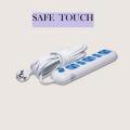 SAFE TOUCH ST-0032 Multiplug 5 Port Extention Socket White Multi Plug. 