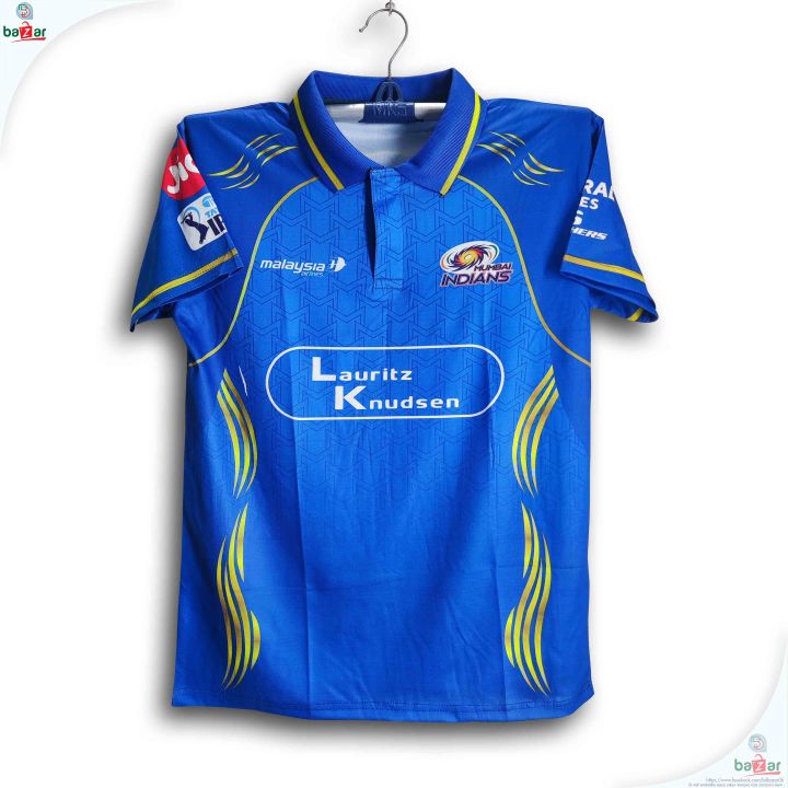 Mumbai Indians Premium IPL Cricket Jersey For Men - MI Half Sleeve Collar Polo IPL Jersey - Mumbai Jersey 2026