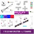 RGB 4-pin Buckles 4-pin pin headers 4-pin double-ended cables 4-pin snaps to RGB L T X Shaped corner kit for SMD5050 Strip Light. 