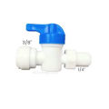 RO Water Purifier Inlet PVC Ball Valve (Gate Valve) 1/4" Thread 3/8" Push On/Off Diverter Gate Valve. 