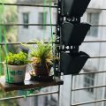 2 set of Vertical Plastic Flower planter Tub with wall mounted stand and 6 pockets Pots, Wall Hanging planting Pots.