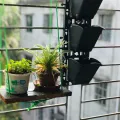 2 set of Vertical Plastic Flower planter Tub with wall mounted stand and 6 pockets Pots, Wall Hanging planting Pots. 