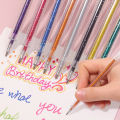 Glitter Gel Pen 1.0mm Metal Glitter Color Ballpoint Pen Paper Cardstock Diary Drawing Marking Coloring DIY Art.