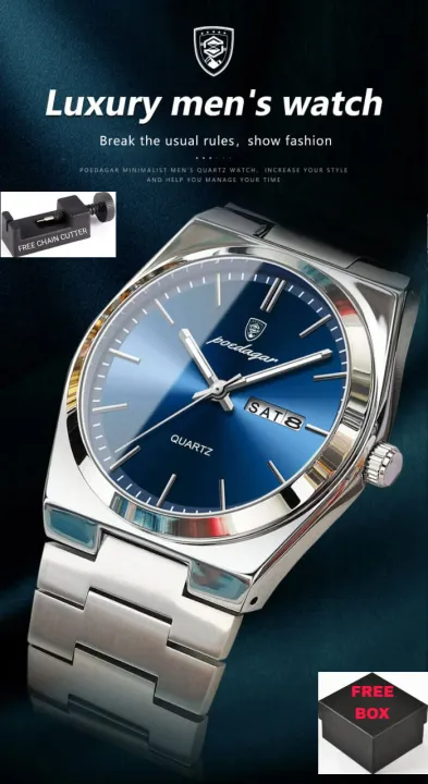 NEW%20POEDAGAR%20930%20Men's%20New%20Luxury%20Luminous%20Date%20Week%20Stainless%20Steel%20Quartz%20Watch%20For%20Men%20-%20Image%202