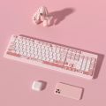 Kawaii Wired Keyboards Pink Wireless Keyboard Gaming Accessories Cartoon Cute Chocolate Mute Keyboard Notebook Desktop Computer. 