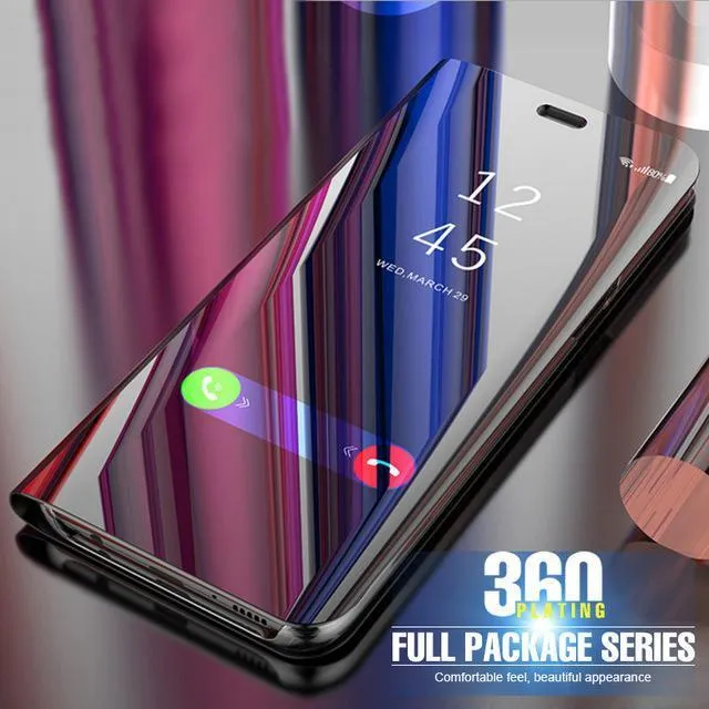 Clear%20ViewFor%20Mirror%20Leather%20Flip%20Cover%20for%20Huawei%20Nova%203E%20-%20Black%20-%20Image%202