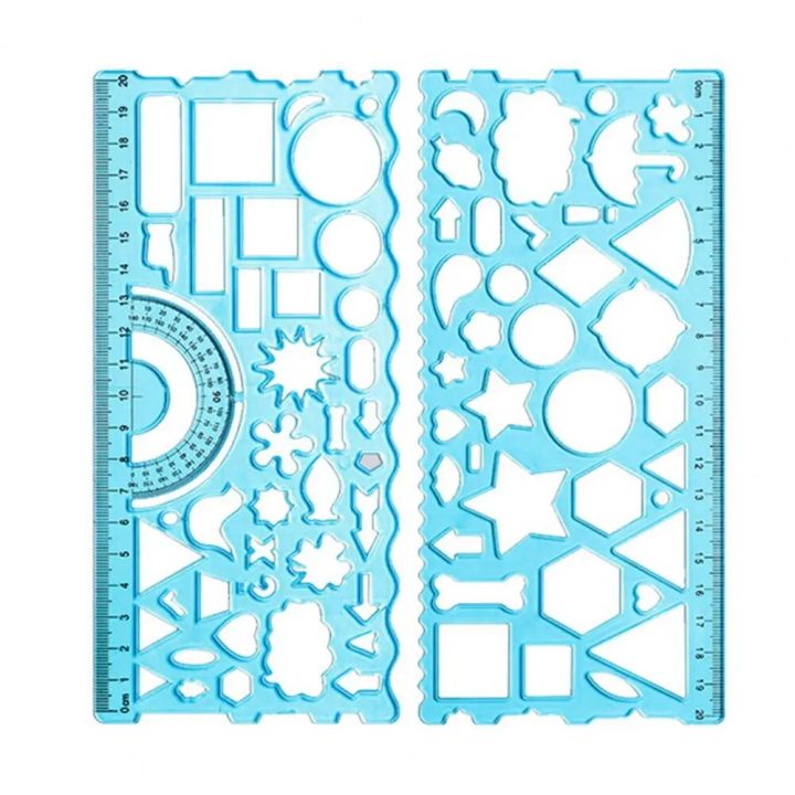 2Pcs%20Plastic%20Ruler%20Clear%20Scale%20Mini%20Study%20Multi%20Shaped%20Clear%20Hollow-out%20Drawing%20Ruler%20Drawing%20Ruler%20for%20Home%20-%20Image%202
