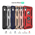 Lereach For iPhone X / Xs Mobile Phone Case TUP+PC Hard Ring Car Ring Bracket Shockproof Back Cover. 