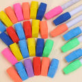 20Pcs/Bag Pencil Top Eraser Caps Chisel Shape Pencil Eraser Toppers Student Painting Correction Supplies Stationery Random Color. 