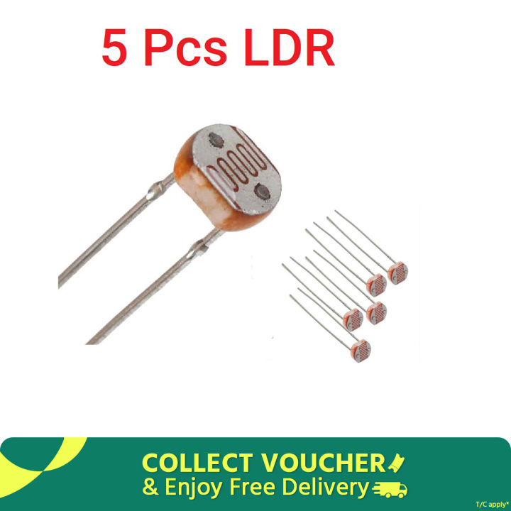 5 Pieces of LDR - Light Dependent Resistors GL5516 5mm