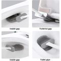 Silicone Toilet Bowl Cleaning Brush With Holder Stand-Non-Slip Long Handle Toilet Brush-Bathroom Accessories for Cleaning Toilet. 