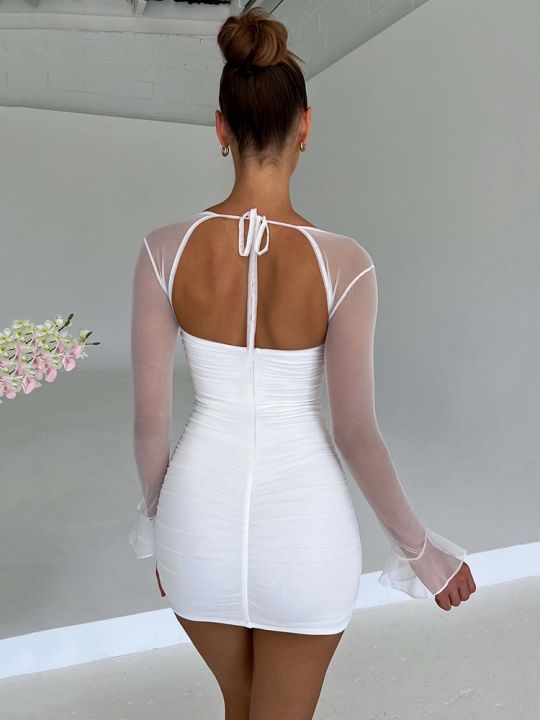 Mozision%20Elegant%20Backless%20Mini%20Dress%20For%20Women%20Robe%20Two%20Layer%20Mesh%20Full%20Sleeve%20Zipper%20Bodycon%20Party%20Short%20Dress%20Vestido%20-%20Image%203