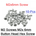 10Pcs- M2 Round Head Screws M2x6mm Stainless Steel Round Pan Head Machine Screw Bolts Self Tapping Plain End M2 Crosshead Screws. 
