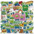 50pcs Disney Green Monster Alien Stickers Funny Cartoon Graffiti Decals For Kids Laptop Luggage Scrapbook Bottle Sticker. 